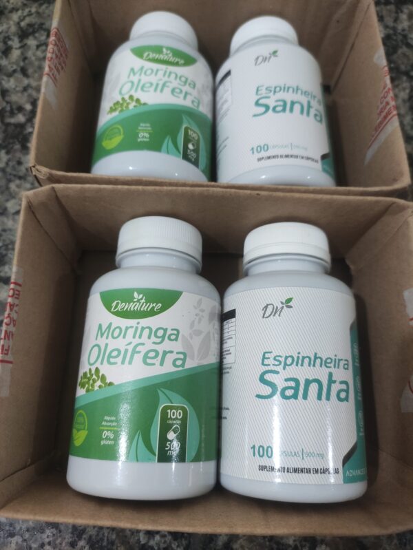 Kit Moringa Oleífera + Espinheira Santa 100+100 caps