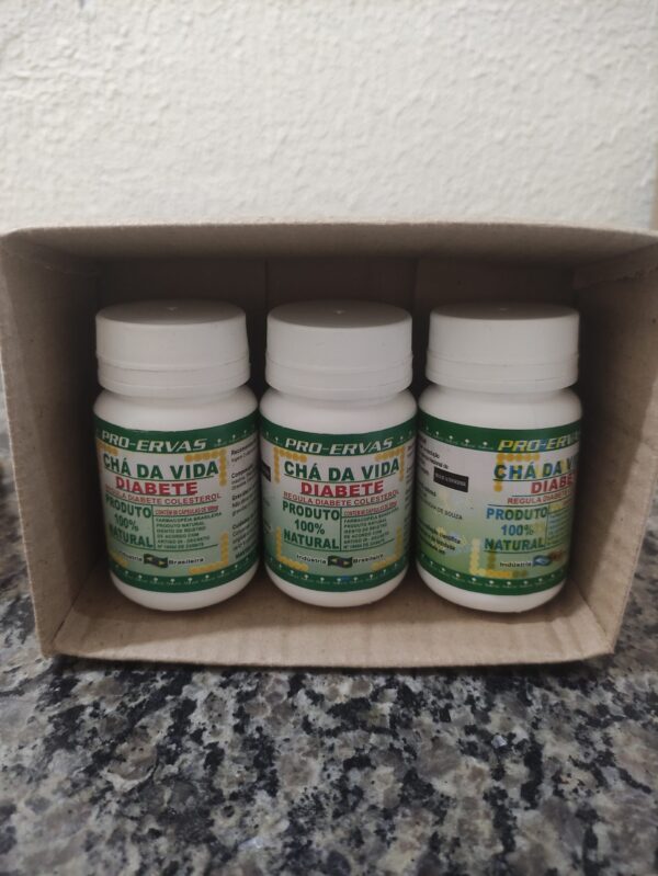 Kit 3 Chá da vida Diabetes 60+60+60 caps